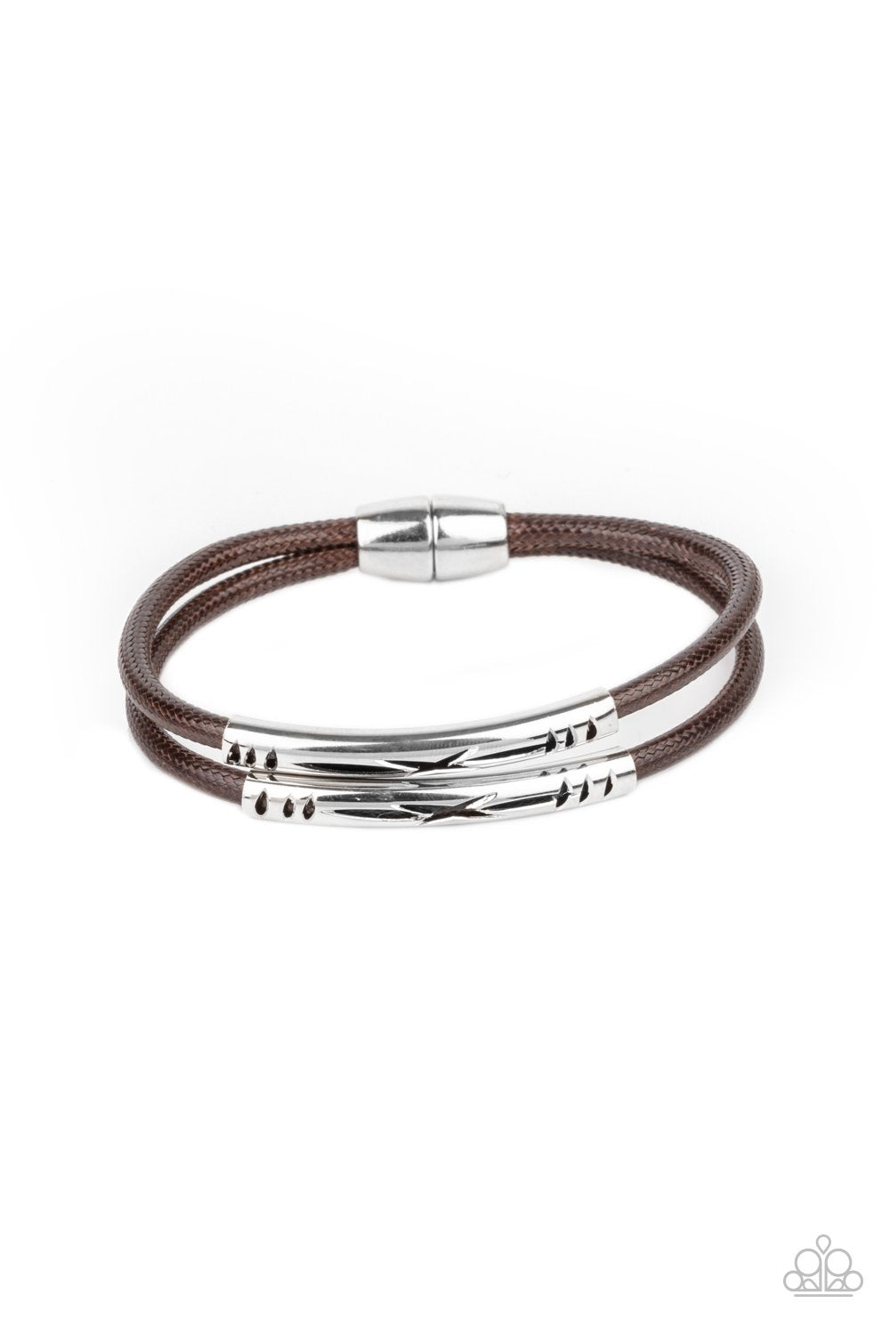What A WANDER-ful World - Brown Magnetic Bracelet