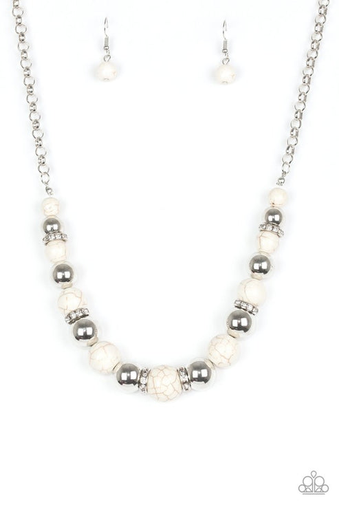 The Ruling Class - White 2-Piece Set *Necklace & Bracelet*