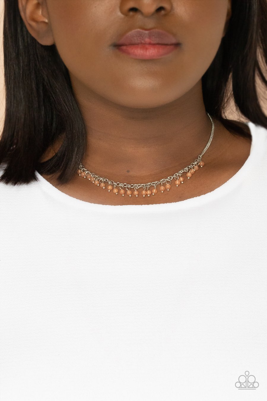 DEW a Double Take Orange Necklace