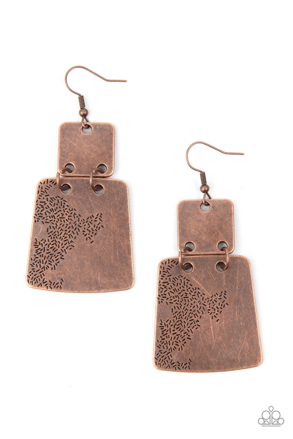 Tagging Along Copper Earrings