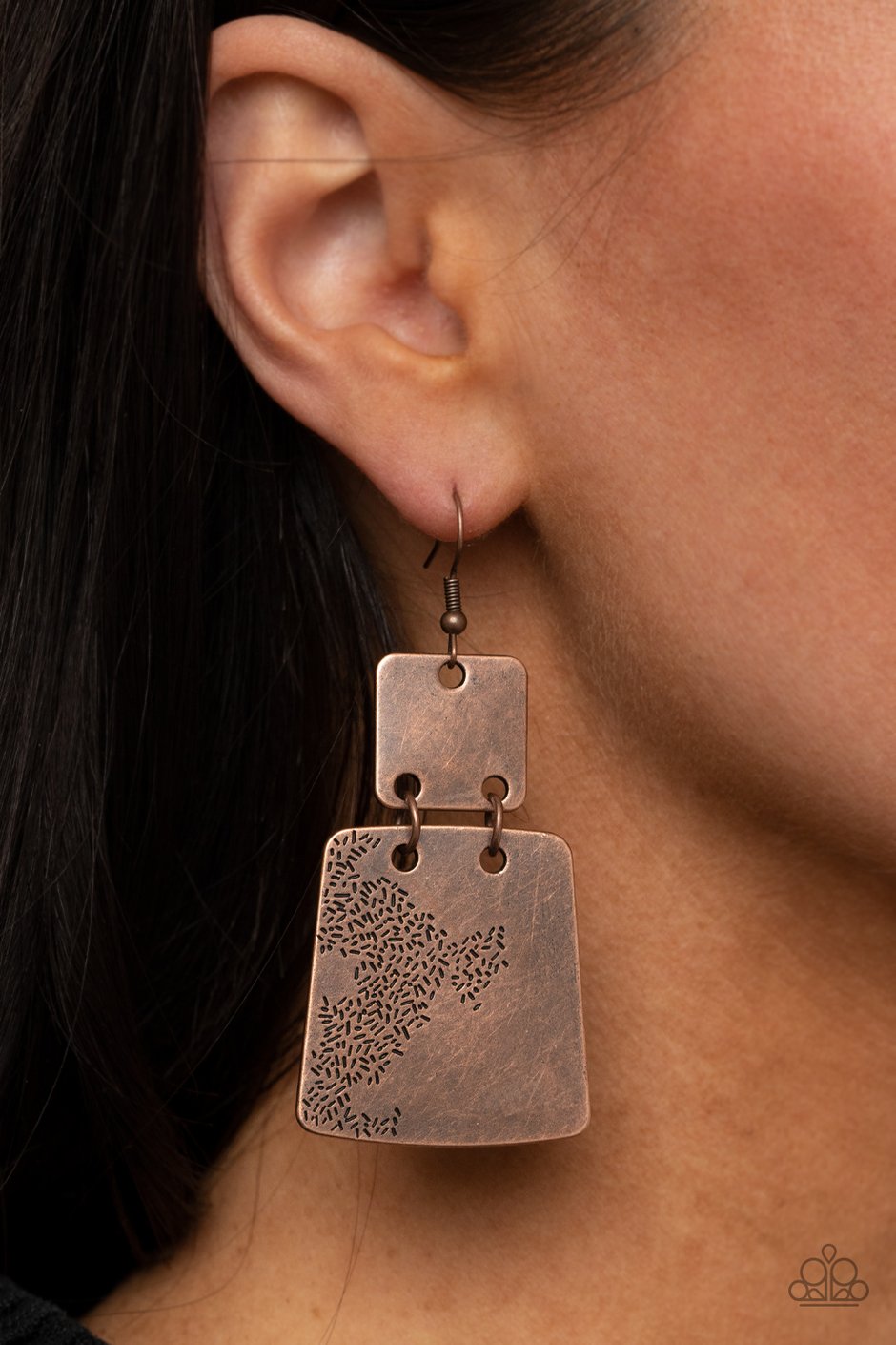 Tagging Along Copper Earrings