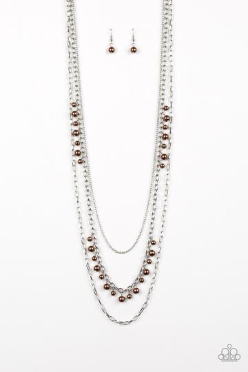 Pearl Pageant Brown Necklace