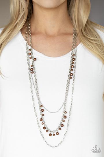 Pearl Pageant Brown Necklace