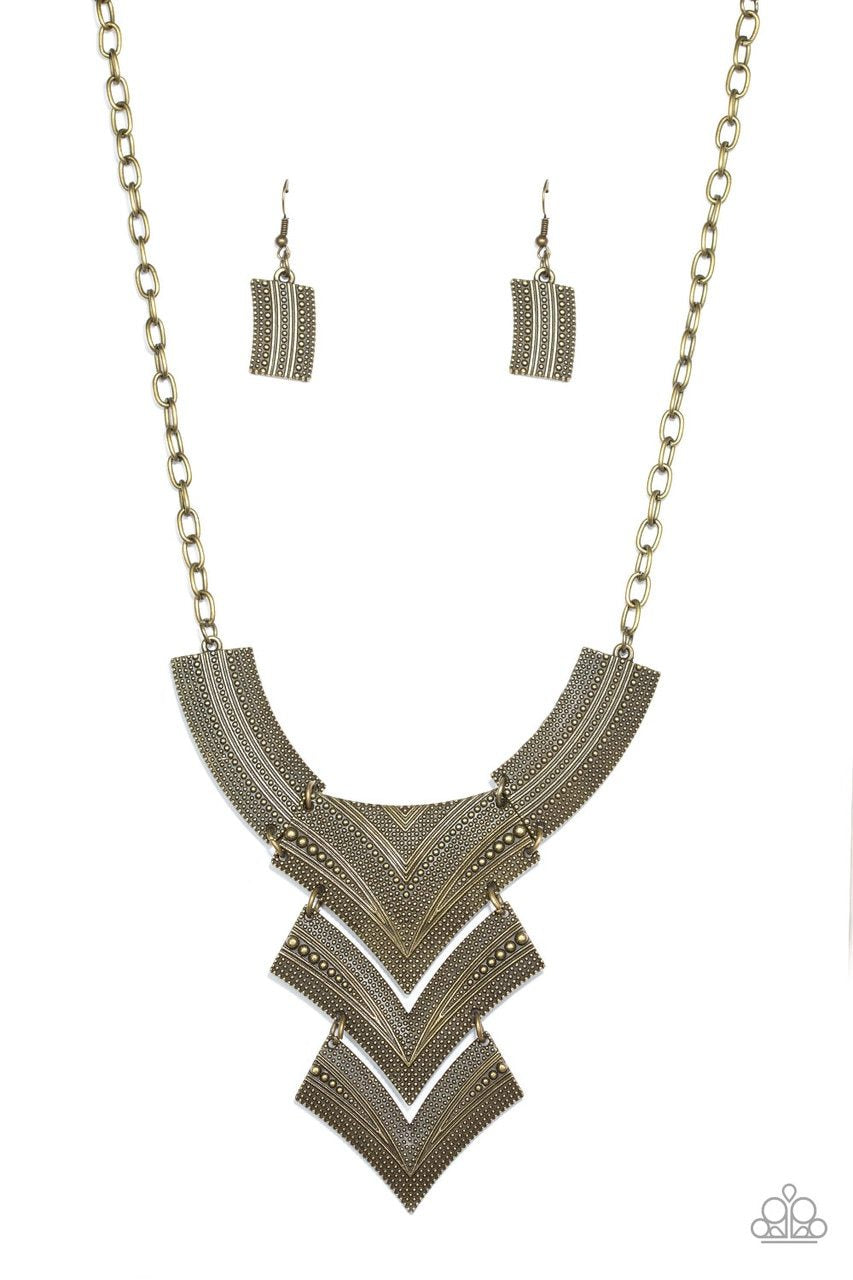 Fiercely Pharoh Brass Necklace